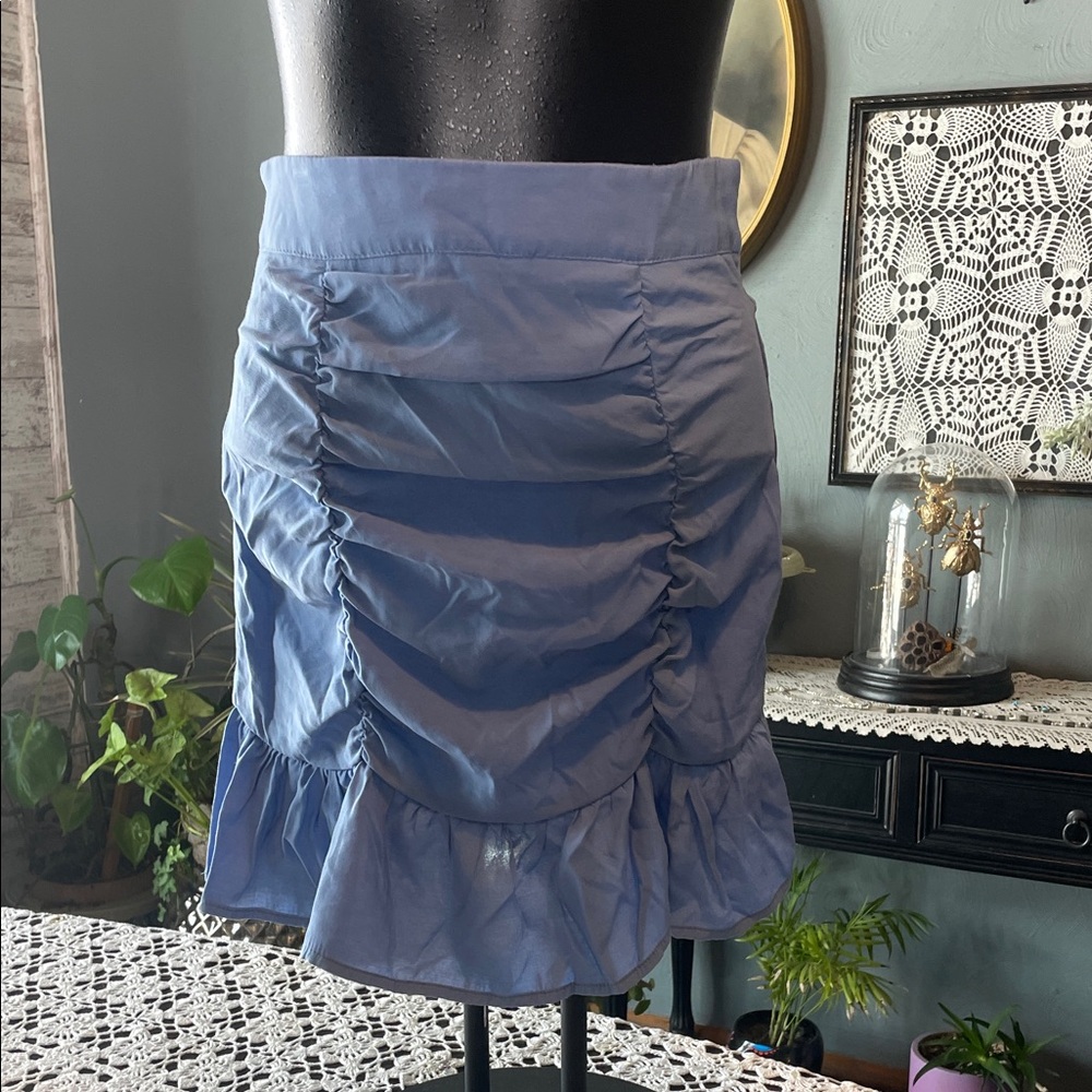 SHEIN Blue Ruched Mini Skirt
